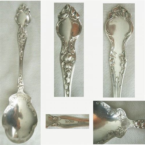 Wallace "Violet" Art Nouveau Sterling Silver Preserve Spoon