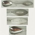 J.E. Caldwell Twist Handle Engraved Pure Coin Silver Preserve Spoon