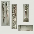 S. Richard NYC  19th Century Coin Silver Patterned Pickle Knife & Fork