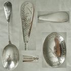 W.P. Jones (Towle) Engraved & Twist Handle Sterling Silver Berry Spoon