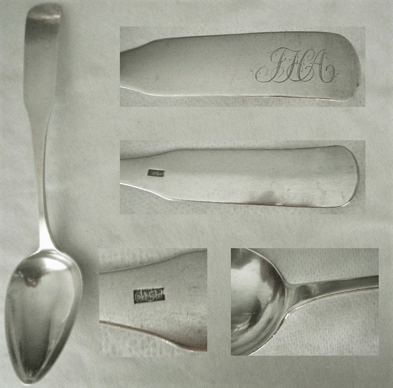 Carson &amp; Hall, Albany c. 1815, Coin Silver Table or Serving Spoon x 2