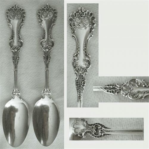 Whiting "Pomadour" Two 5 O'Clock Sterling Silver Spoons