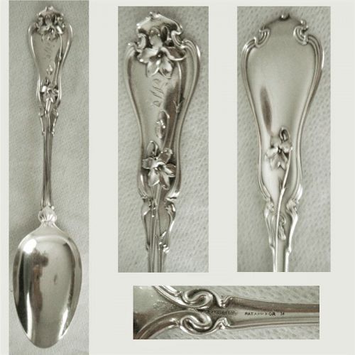 Whiting "Violet" Old Sterling Silver Table Serving Spoon