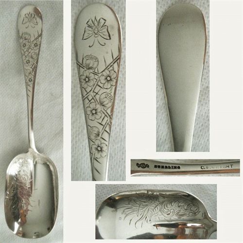 F. Smith "Hawthorne & Butterfly" Sterling Silver Preserve Spoon