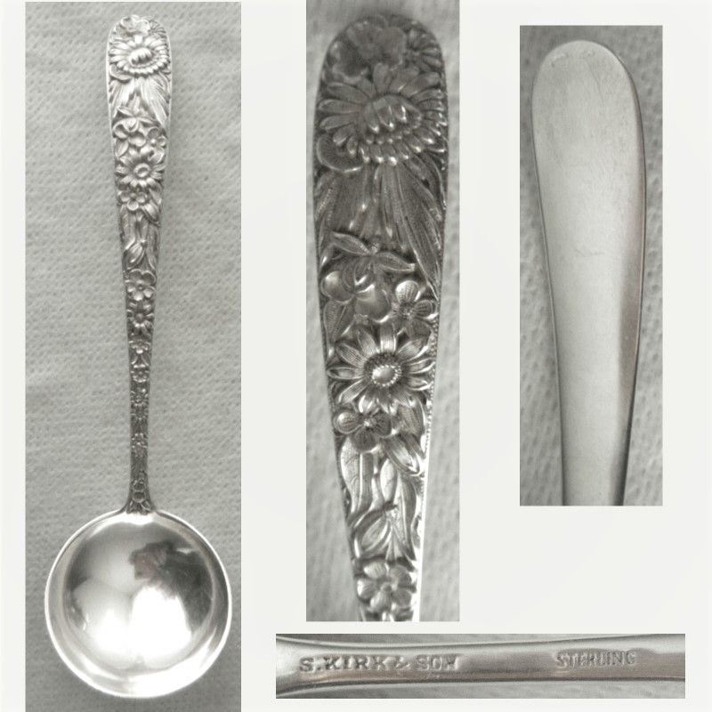 S. Kirk &amp; Son &quot;Repousse&quot; Sterling Silver Cream or Mayonnaise Ladle