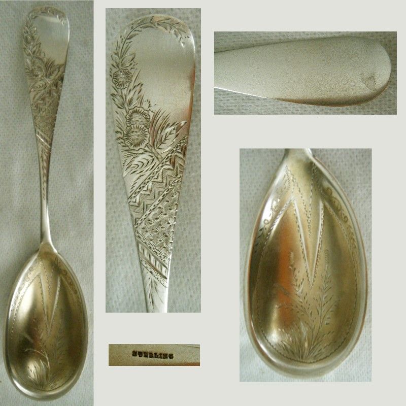 Towle &quot;No. 38 Engraved&quot; Aesthetic Sterling Silver Serving Spoon