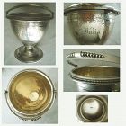 Wood & Hughes Engine Turned Swing Handle c. 1860 Coin Silver Basket