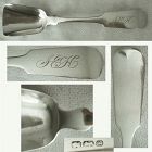 Mid 19th Century "Reverse Tipt" NY/NJ Coin Silver Serving Shovel