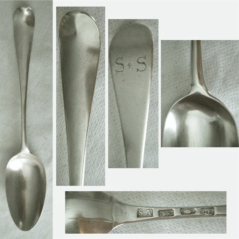 Stephen Adams I, London 1775, &quot;Hanoverian&quot; Sterling Silver Lg. Spoon