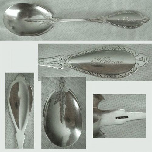Fessenden Engraved Sterling Silver Preserve Spoon