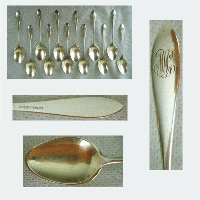 Gorham &quot;Mothers (Old)&quot; 12 Matching Sterling Silver Coffee Spoons