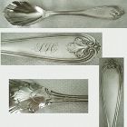 Albert Coles "Leaf" Coin Silver Preserve Spoon Shell Bowl