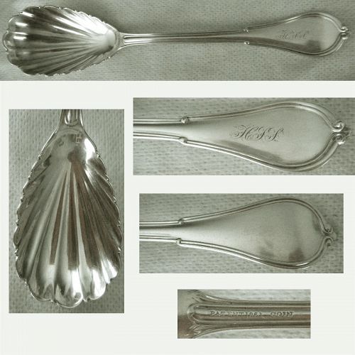 Gorham "Cottage" Coin Silver Preserve Spoon with Shell Bowl