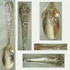 Gorham "Cluny" Individual Ice Cream Spoon with Gold Engraved Bowl