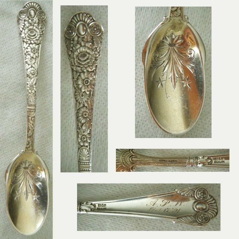 Gorham &quot;Cluny&quot; Individual Ice Cream Spoon with Gold Engraved Bowl