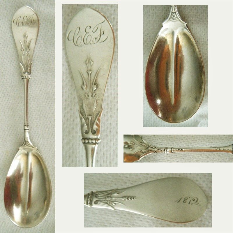 Gorham &quot;New Tipt&quot; Sterling Silver Sugar Spoon with Gold Washed Bowl