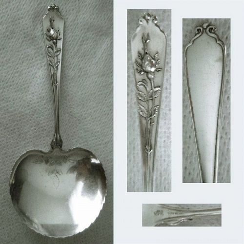 Whiting 'Rosebud' Sterling Silver Solid Bowl Nut Spoon
