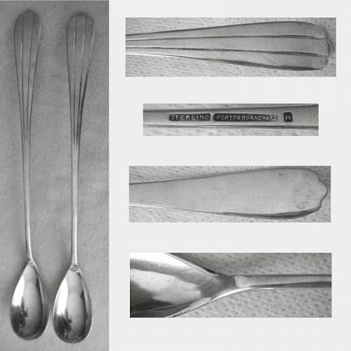 Porter Blanchard 'Lotus' Pair Sterling Silver Ice Tea Spoons