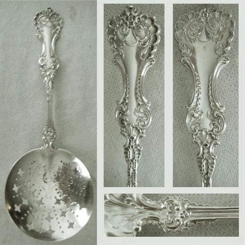 Whiting 'Pompadour' Pierced Bowl Sterling Silver Pea Spoon