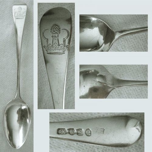 Peter & Ann Bateman 'Old English' Sterling Silver Crested Place Spoon