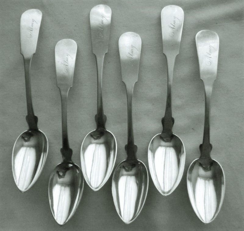 Gorham &amp; Webster Six Matching Choice Period Coin Silver Place Spoons