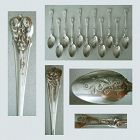 Whiting 'Grape' Twelve Cast Sterling Silver Coffee Spoons