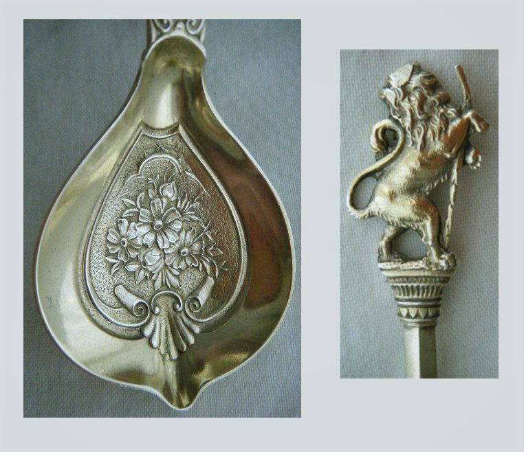 Gorham No. 610 'Rampant Lion' Unusual Confection Spoon