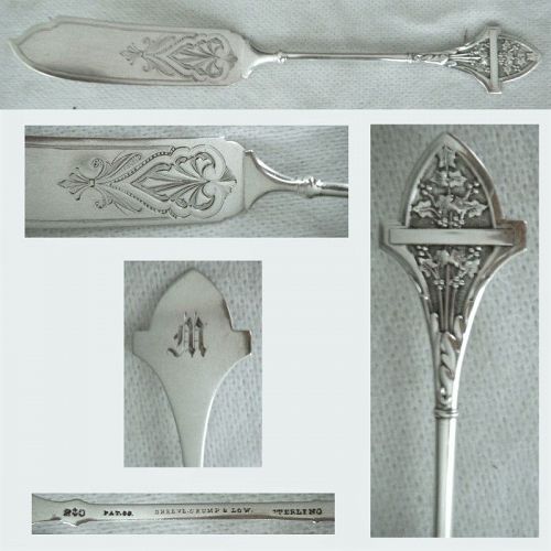 Gorham 'Ivy' Sterling Silver Master Butter Knife with Engraved Blade