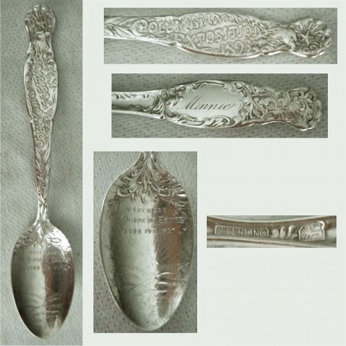 Whiting 'Columbian Exposition' Sterling Silver 'Minnie' Souvenir Spoon