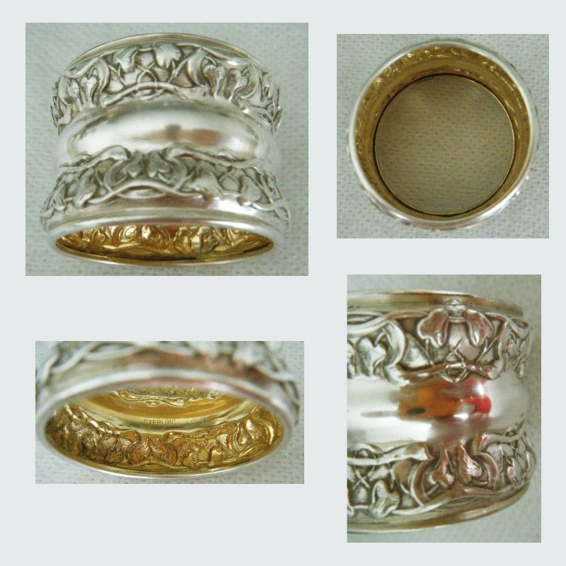'Ivy &amp; Vine' Organic 19th Century Sterling Silver Napkin Ring
