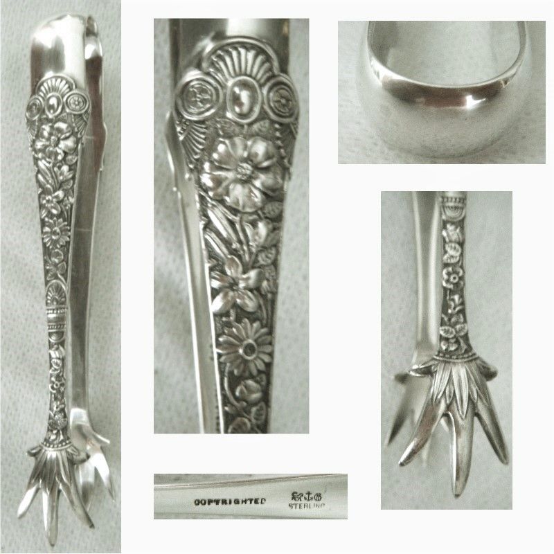 Gorham 'Cluny' Large Sterling Silver Sugar Tongs