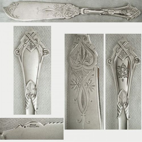 Wood & Hughes 'Viola' Sterling Silver Cake Saw with Period Engraving