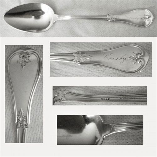 WL & HE Pitkin 'Cottage' Coin Silver Place or Dessert Spoon