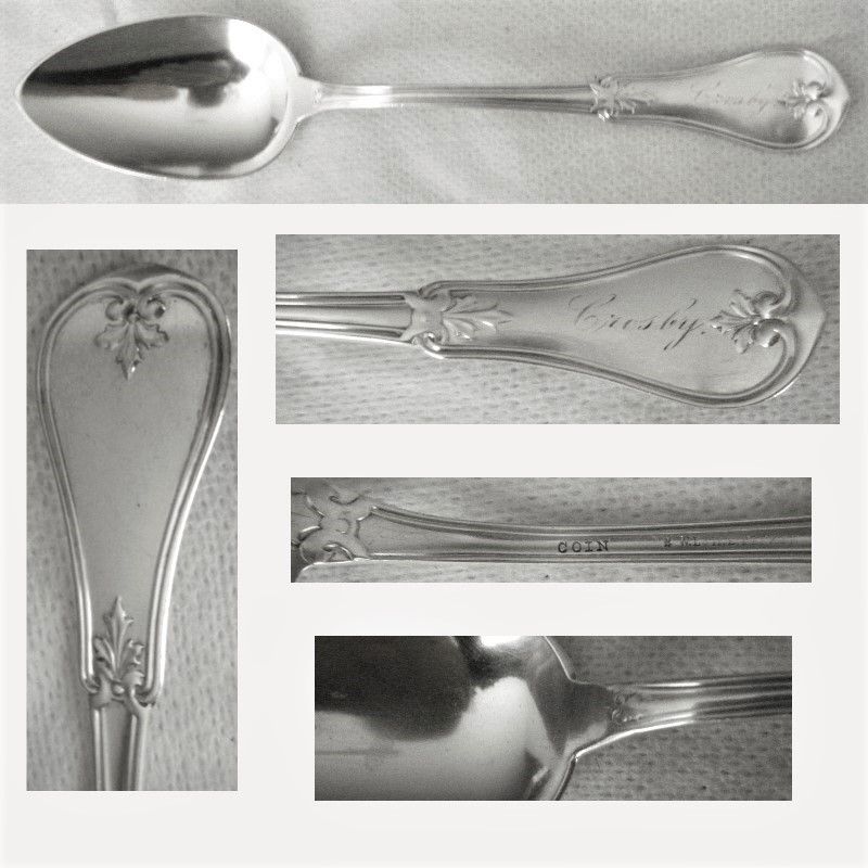 WL &amp; HE Pitkin 'Cottage' Coin Silver Place or Dessert Spoon