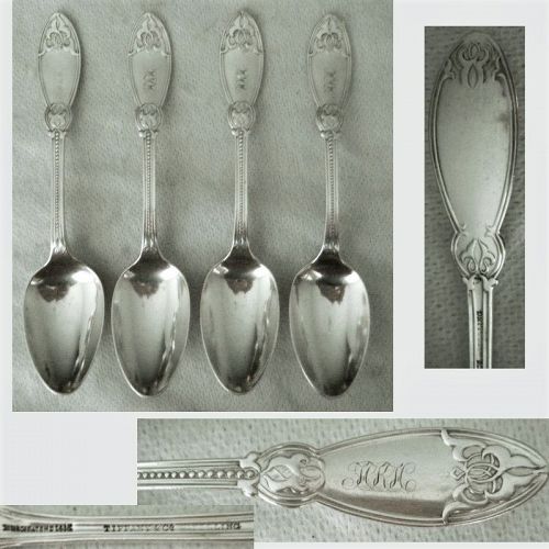 Tiffany (HH) 'Oriental' Four Sterling Silver Teaspoons