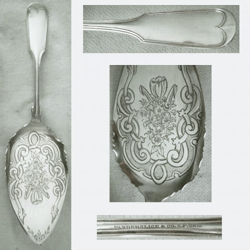 Vanderslice, San Francisco, Coin Silver 'Fiddle Thread' Pie Server