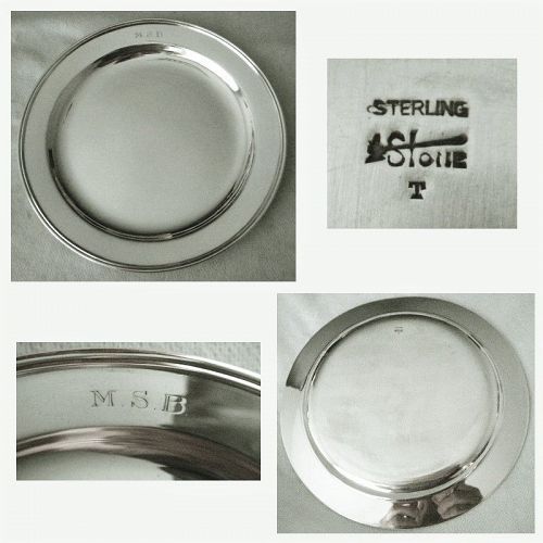 Arthur Stone Hand Crafted Solid Sterling Silver 7" Rimmed Plate