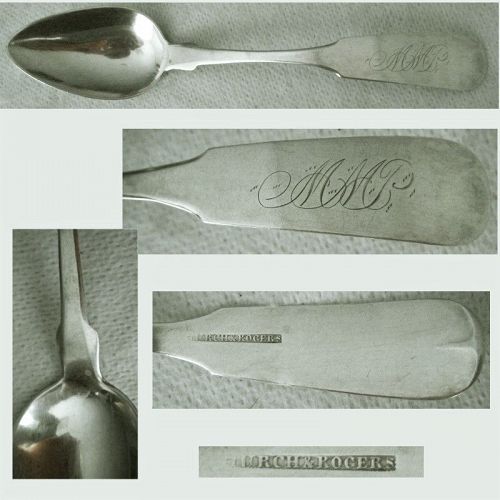 Church & Rogers, Hartford CT, 'Reverse Tipt' Coin Silver Teaspoon x 5