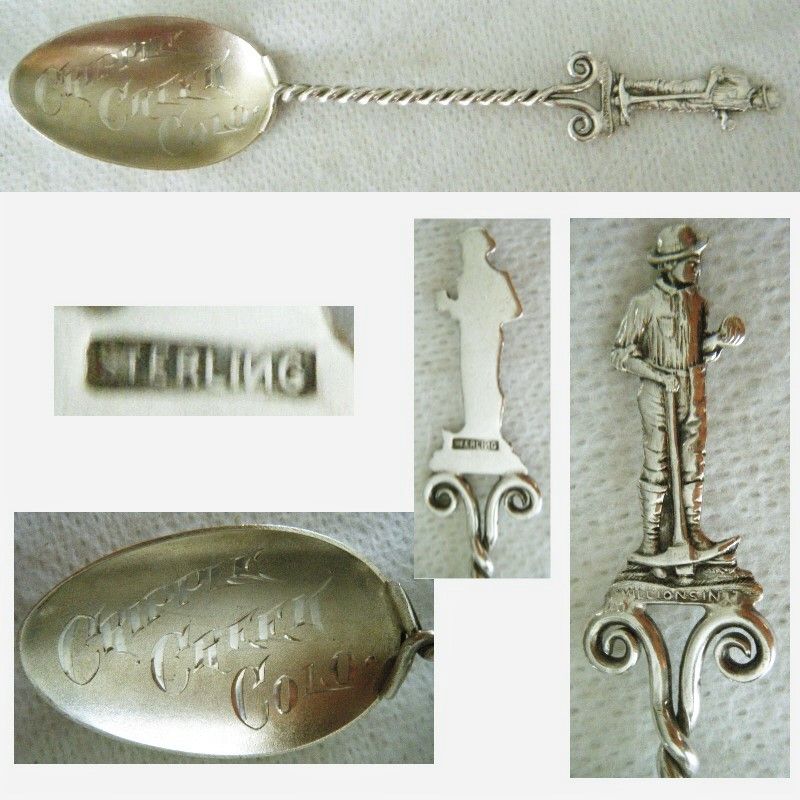 'Cripple Creek Colorado Miner' Sterling Silver Souvenir Spoon