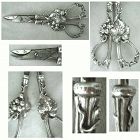 Heavy Cast Whiting Sterling Silver & German Steel Grape Scissors