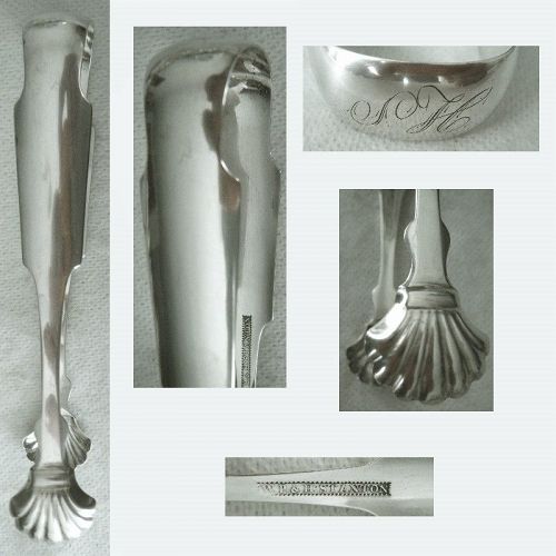 W. P. & H. Stanton, Rochester NY, Shell Grip Coin Silver Tongs