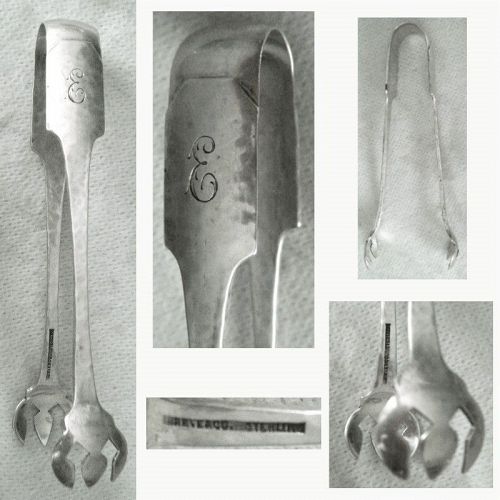 Shreve & Co., SF, 'Norman Hammered' Sterling Silver Tongs