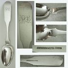 S. Kirk & Son 10.15 Silver 'Reverse Tipt' c. 1850 Place Spoon