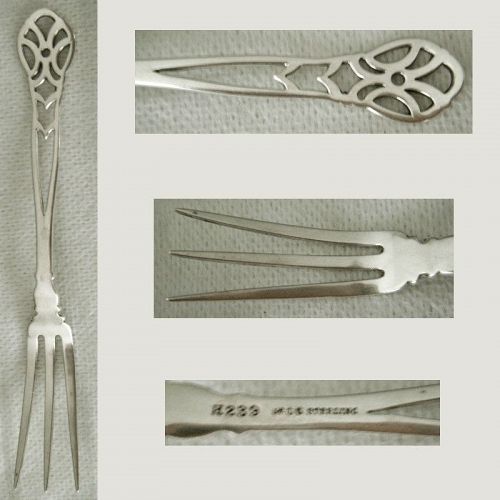 Gorham 'H239' Reticulated Sterling Silver Lemon Fork