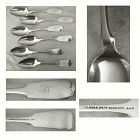 Set Six Hebbard & Moore NYC 'Tipt' c. 1865 Sterling Silver Teaspoons