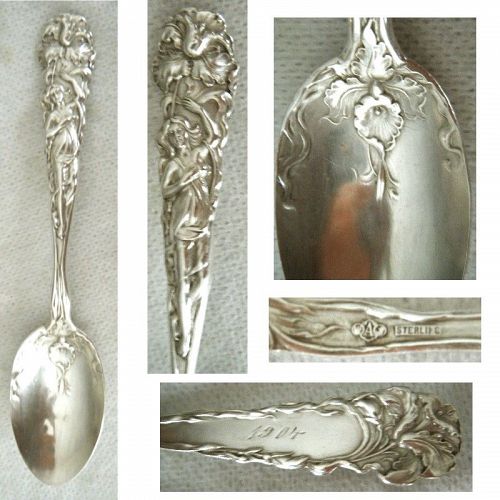 Alvin 'Raphael' Art Nouveau Figure Sterling Silver Teaspoon