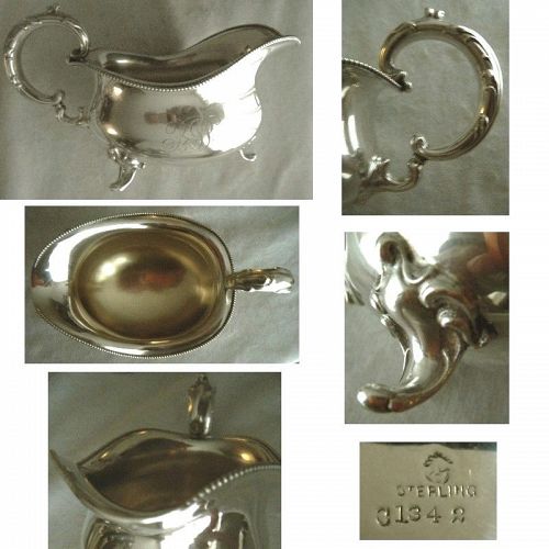 Simpson, Hall, Miller 'Georgian' Footed Sterling Silver Gravy Boat