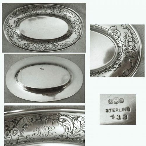 Gorham Acid Etched 'No. 433' Sterling Silver Oval Dresser Tray