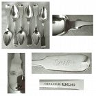 John A. Cole NYC Six Choice Heavy Coin Silver Place or Dessert Spoons