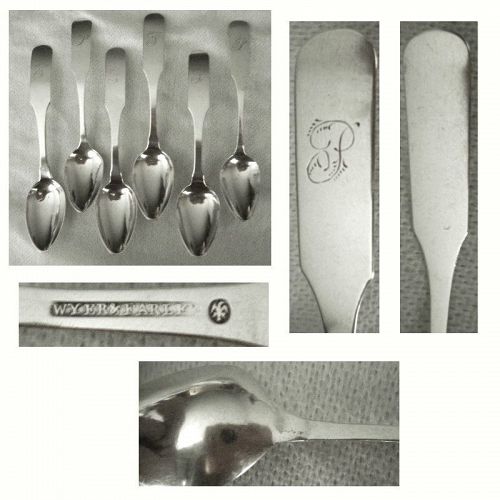 Wyer & Farley, Portland, Maine, Clean c. 1814 Coin Silver Teaspoons